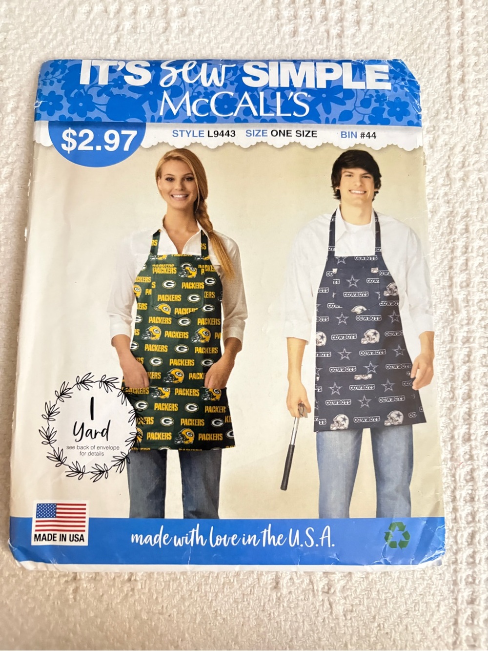 McCall’s Pattern L9443 for Unisex One-Size Apron